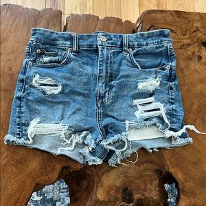American Eagle Outfitters Distressed Blue Jean Shorts